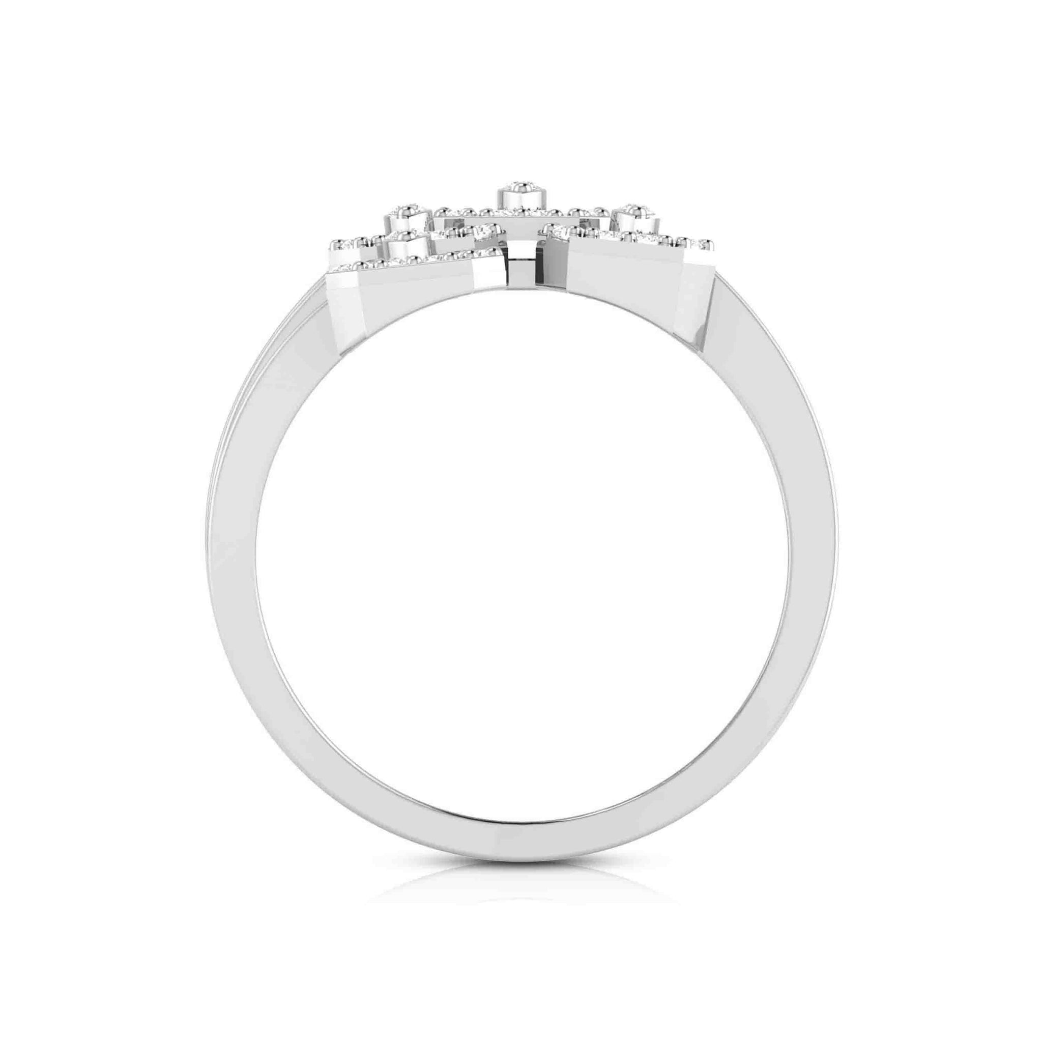 Jewelove™ Rings Designer Cocktail Platinum Ring with Diamonds for Women JL PT R-001