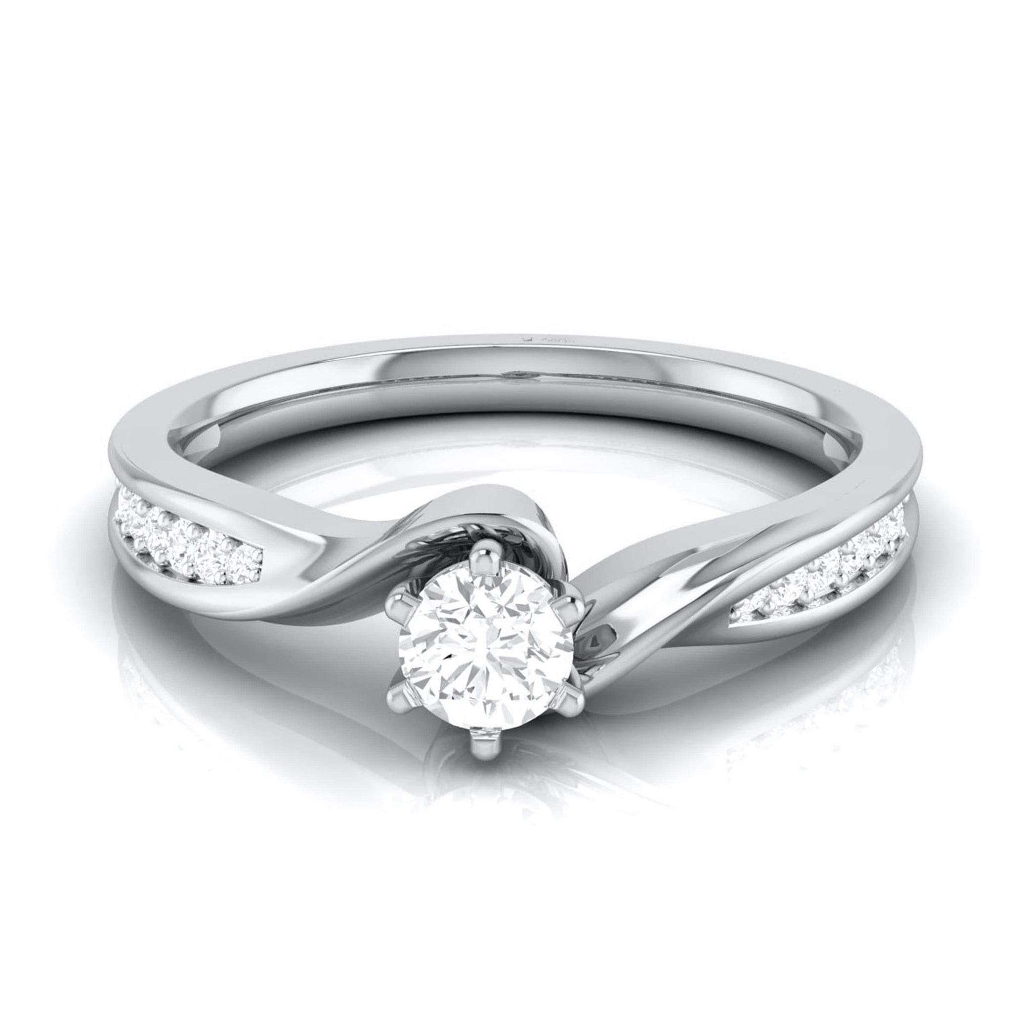 Jewelove™ Rings Designer Curvy 20-Pointer Platinum Engagement Ring JL PT R-17