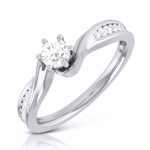 Jewelove™ Rings SI IJ / Women's Band only Designer Curvy 20-Pointer Platinum Engagement Ring JL PT R-17