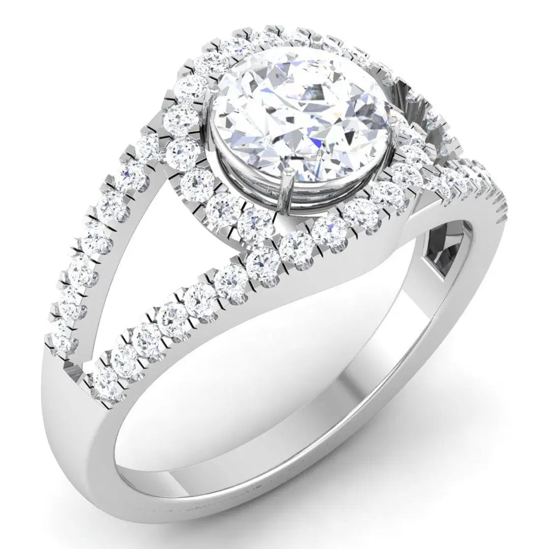 Diamond Nexus Lab Grown Diamond Engagement Ring for Women Messina Round  Cut, GIA, GCAL or IGI Certified 0.5 Ct. Center, F-G Color, VVS 1 Clarity,  14K White Gold, Ring Size 4 | Amazon.com