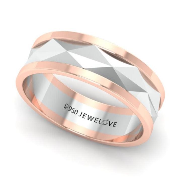 Chess Couple Rings in Platinum & Rose Gold with Single Diamonds JL PT –