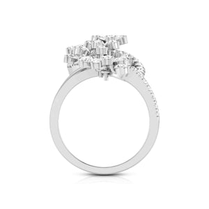 Jewelove™ Rings Designer Diamond Flower Cocktail ring in Platinum for Women JL PT R 007