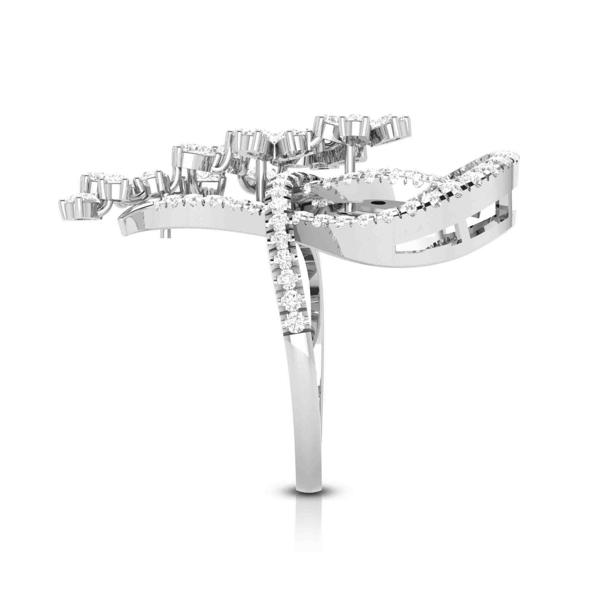 Jewelove™ Rings Designer Diamond Flower Cocktail ring in Platinum for Women JL PT R 007