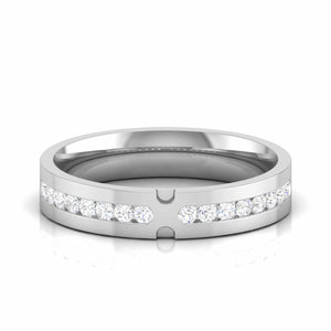 Jewelove™ Rings Women's Band only / SI IJ Designer Diamond Platinum Couple Ring JL PT CB 49