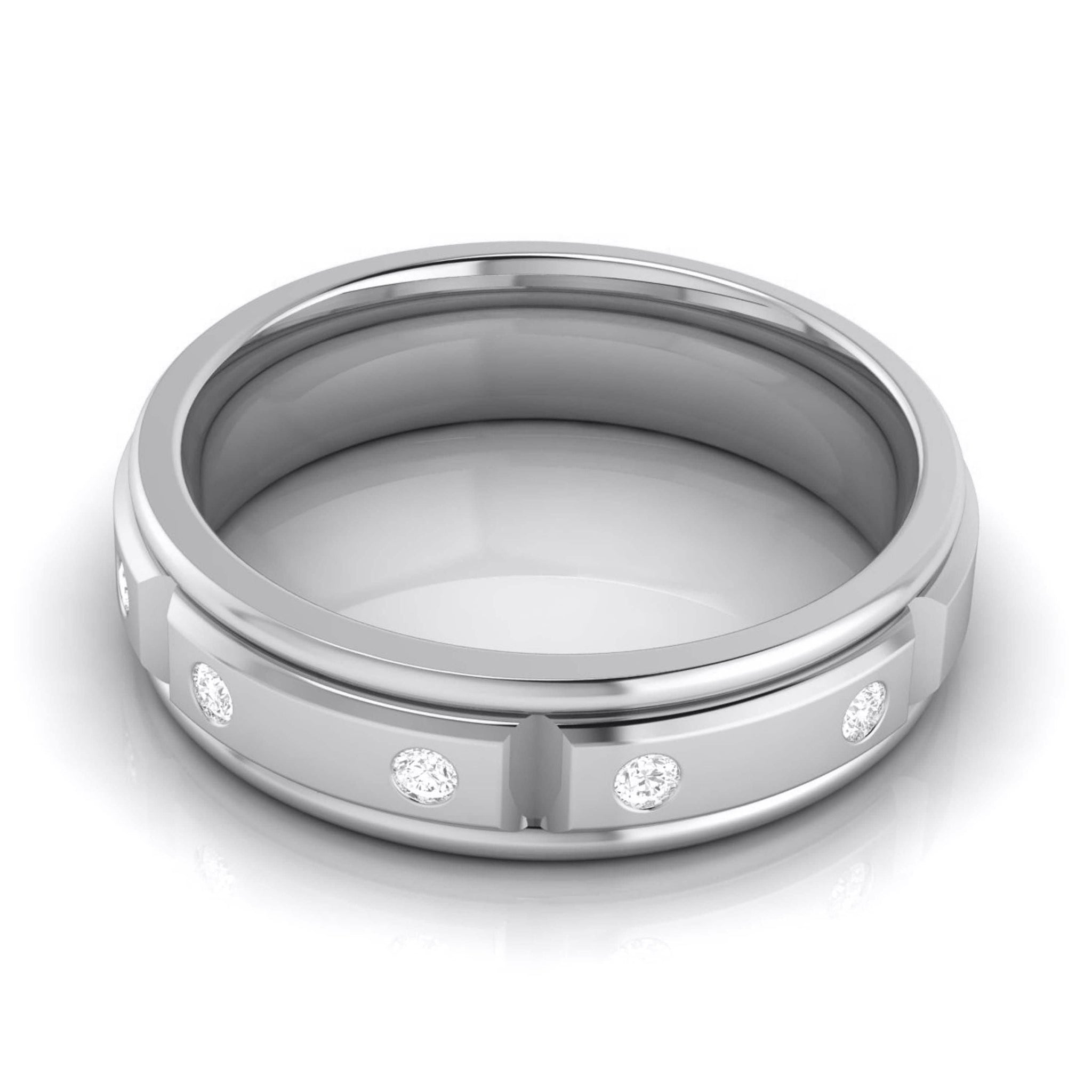 Jewelove™ Rings Designer Diamond Platinum Love Bands JL PT R-8021