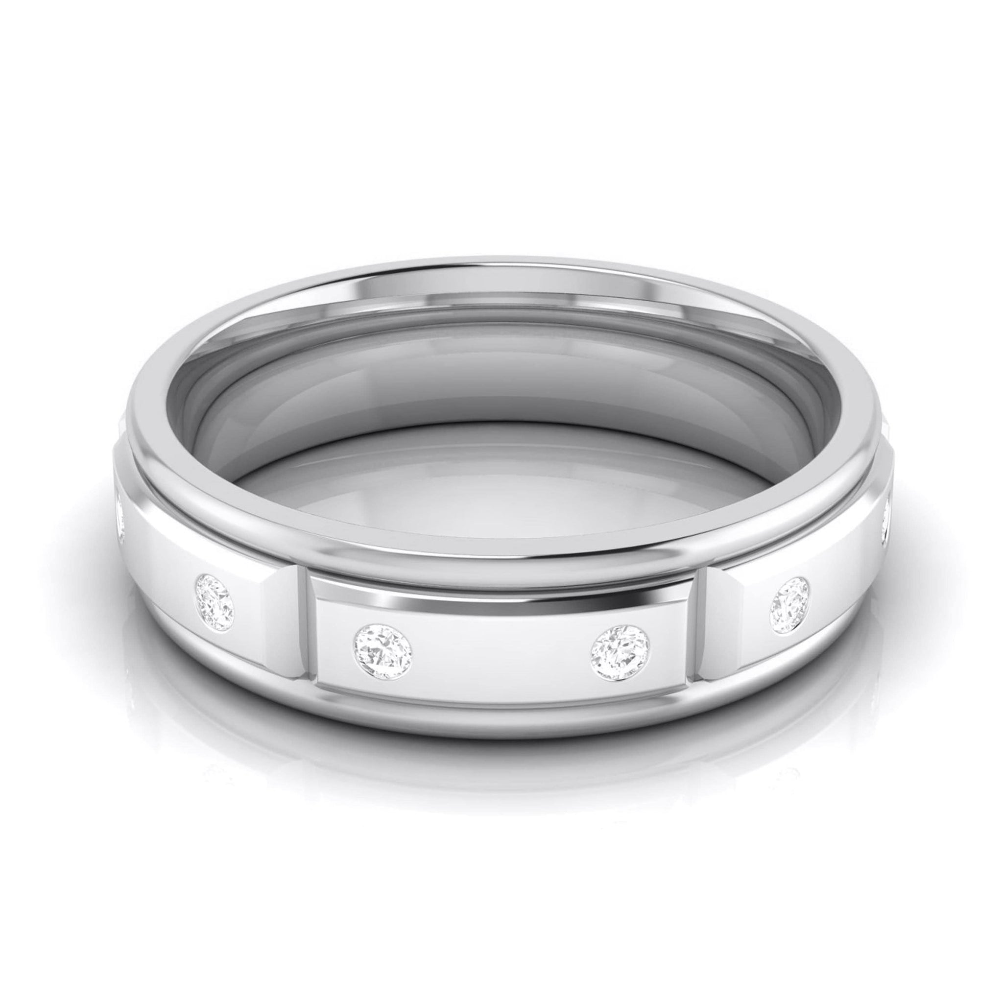 Jewelove™ Rings Designer Diamond Platinum Love Bands JL PT R-8021