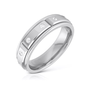 Jewelove™ Rings Men's Band only / SI IJ Designer Diamond Platinum Love Bands JL PT R-8021