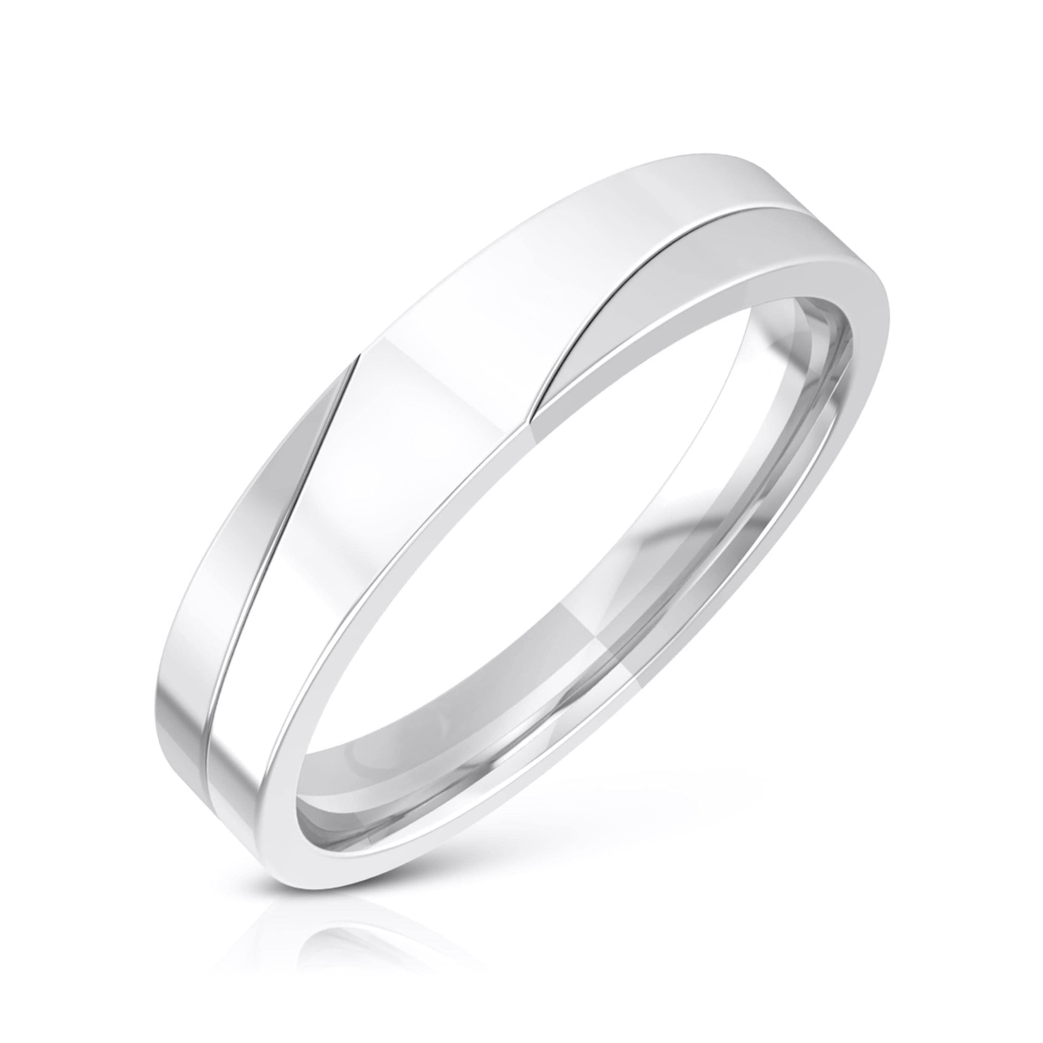 Jewelove™ Rings Men's Band only / SI IJ Designer Diamond Platinum Love Bands JL PT R-8026