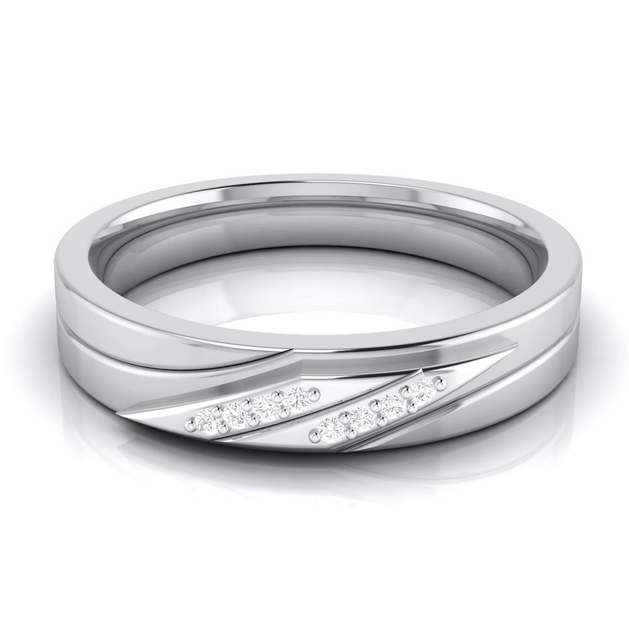 Jewelove™ Rings Women's Band only / SI IJ Designer Diamond Platinum Love Bands JL PT R-8026