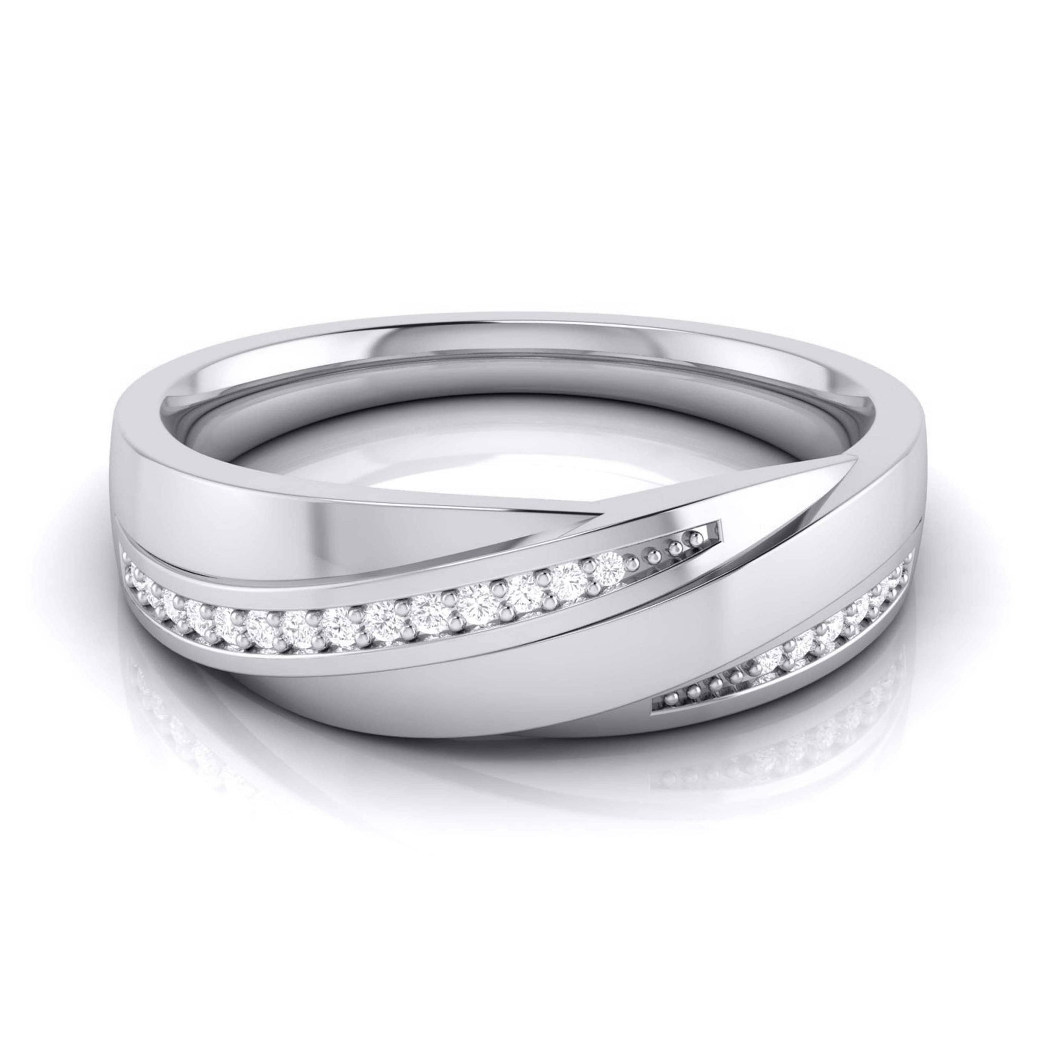 Jewelove™ Rings SI IJ / Women's Band Only Designer Diamond Platinum Ring for Women JL PT R-8022