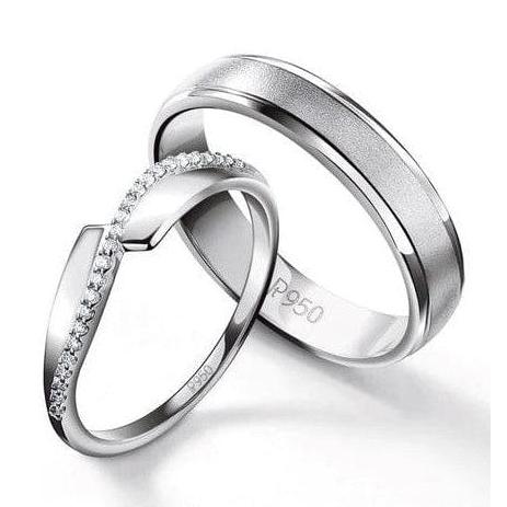 Jewelove™ Rings Both / SI IJ Designer & Elegant Platinum Couple Rings JL PT 532