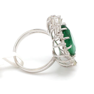 Jewelove™ Rings Women's Band only Designer Emerald Gold Ring with Rose Cut Diamonds for Women JL AU 22RG0095