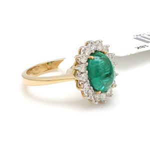 Jewelove™ Rings Women's Band only Designer Emerald Gold Ring with Rose Cut Diamonds for Women JL AU 22RG0144-RMA