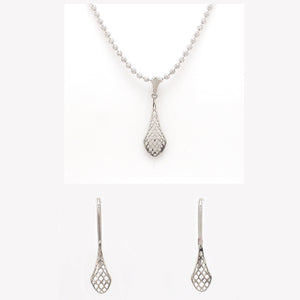 Jewelove™ Pendants & Earrings Designer Filigree Platinum Pendant Set for Women JL PT P E 198