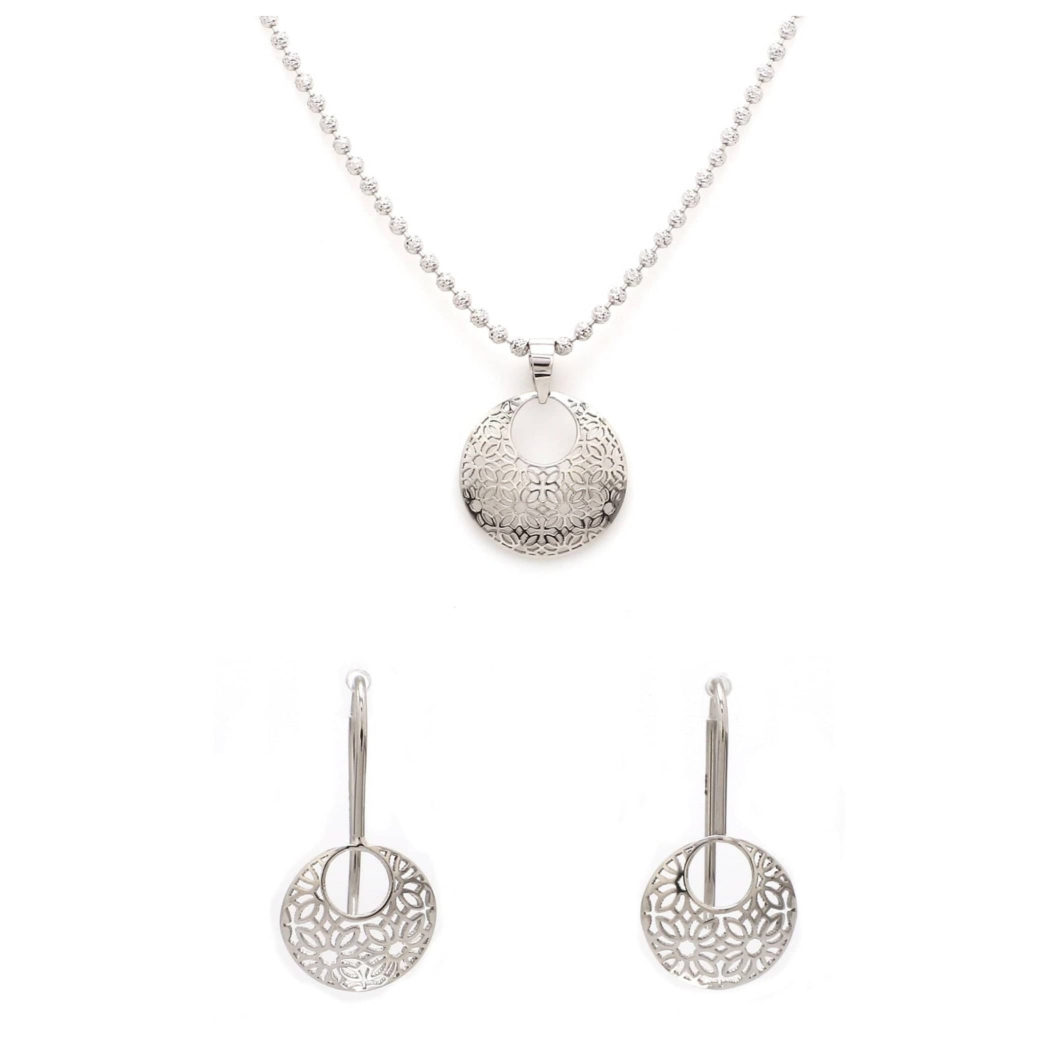 Jewelove™ Pendants & Earrings Designer Filigree Platinum Pendant Set for Women JL PT P E 200