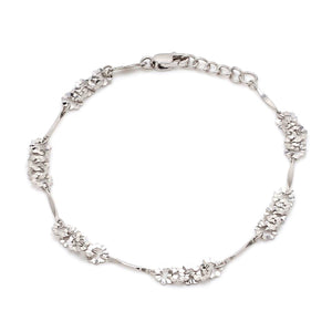 Jewelove™ Bangles & Bracelets Designer Flowery Japanese Platinum Bracelet for Women JL PTB 662