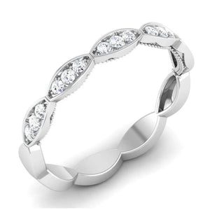 Jewelove™ Rings SI IJ / Women's Band only Designer Half Eternity Platinum Ring with Diamonds JL PT 442