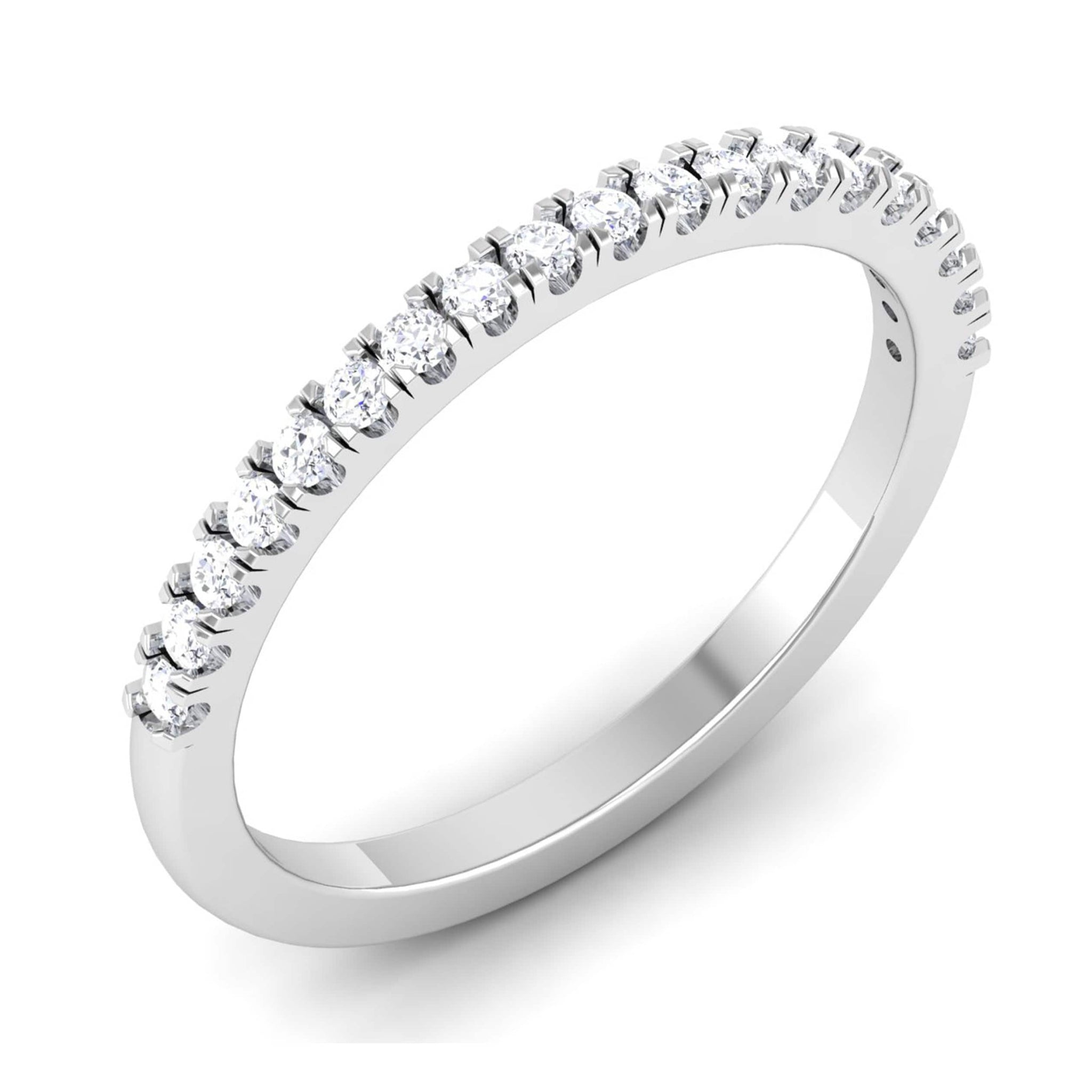 Jewelove™ Rings SI IJ / Women's Band only Designer Half Eternity Platinum Wedding Band with Diamonds JL PT 6850