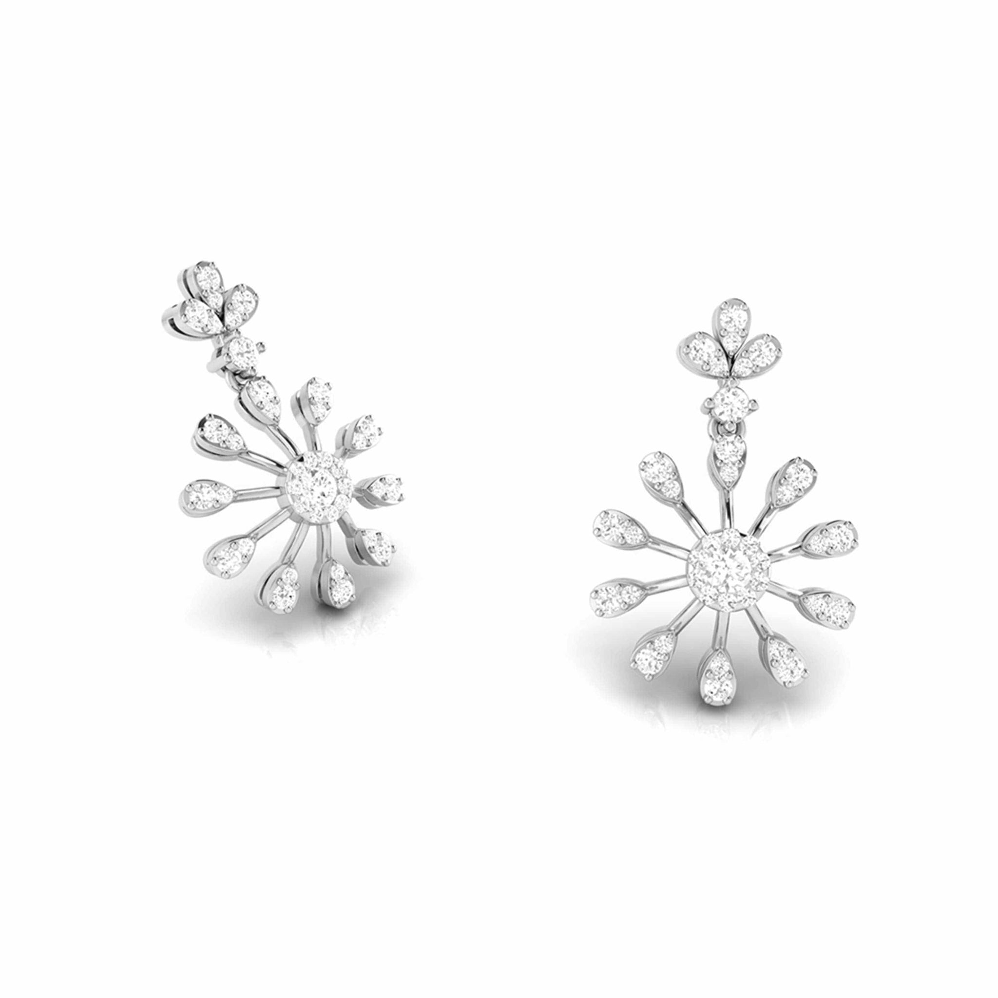 Jewelove™ Earrings Designer Hanging Clusters Platinum Earrings with Diamonds JL PT E NK-67