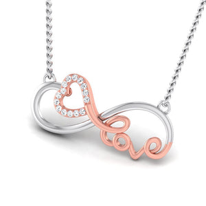 Perspective View of Designer Platinum of Rose Heart Love Pendant with Diamonds JL PT P 8086