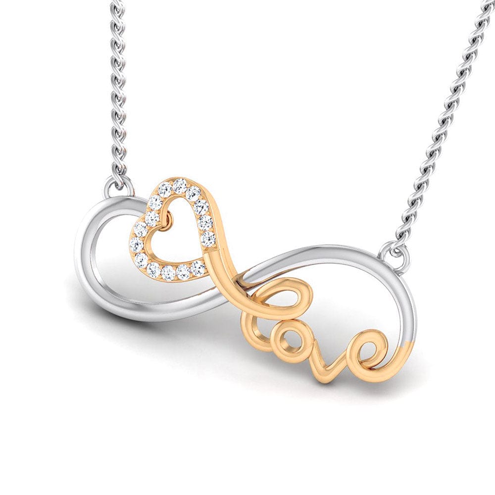 Jewelove™ Pendants SI GH / Yellow Gold Designer Infinity Love Heart Platinum Pendant with Gold & Diamonds JL PT P 8086