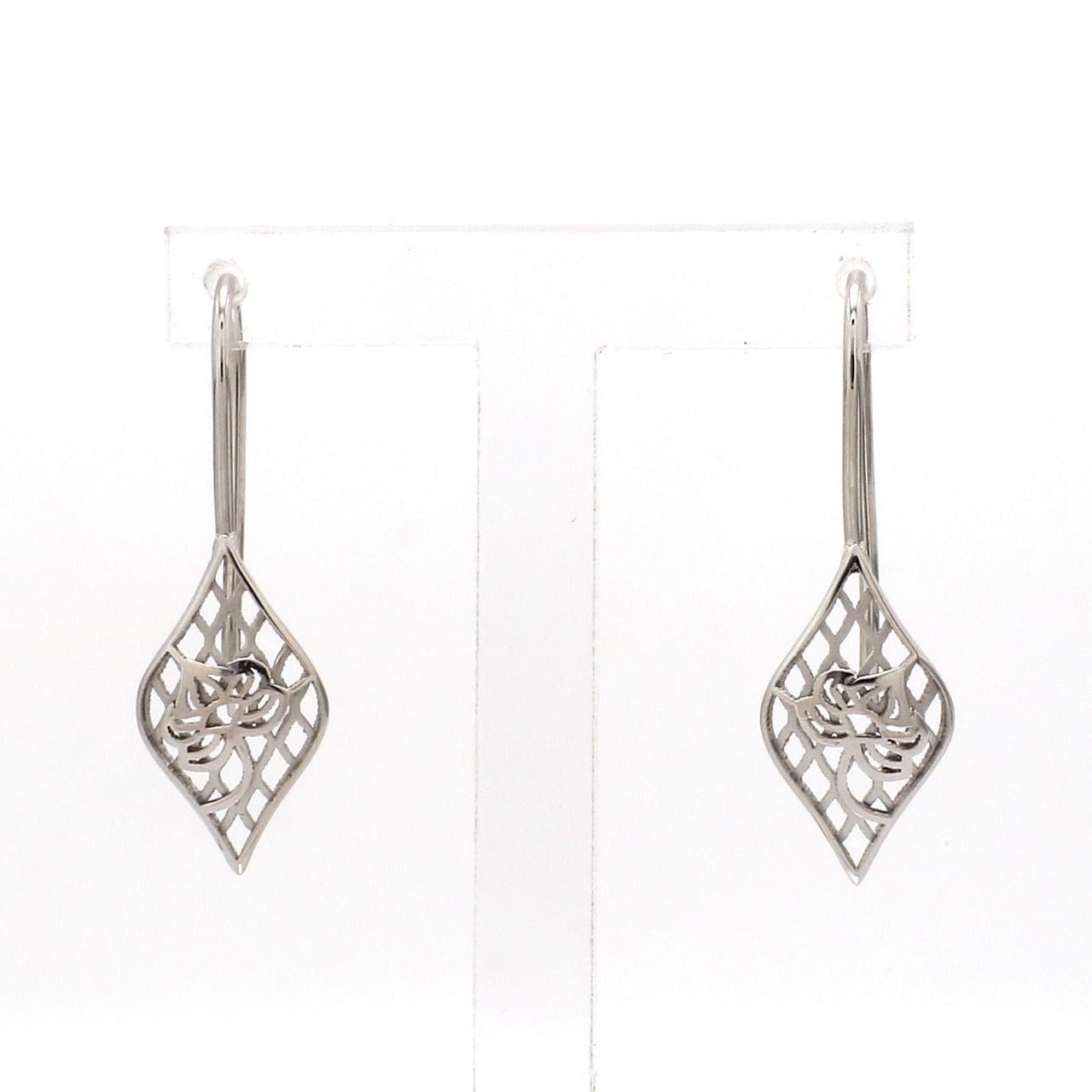 Jewelove™ Earrings Designer Lightweight Filigree Platinum Earrings for Women JL PT E 209