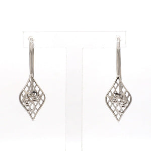 Jewelove™ Earrings Designer Lightweight Filigree Platinum Earrings for Women JL PT E 209