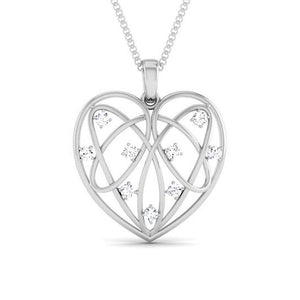 Front View of Platinum Love Pendant with Diamonds JL PT P 8103