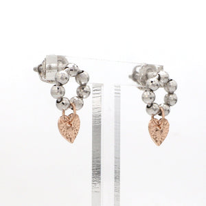 Jewelove™ Earrings Designer Plain Platinum & Rose Gold Earrings JL PT E 212