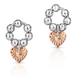 Jewelove™ Earrings Designer Plain Platinum & Rose Gold Earrings JL PT E 212