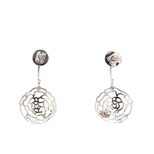 Jewelove™ Earrings Designer Plain Platinum & Rose Gold Earrings JL PT E 214