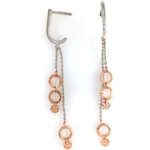 Jewelove™ Earrings Designer Plain Platinum & Rose Gold Earrings JL PT E 764