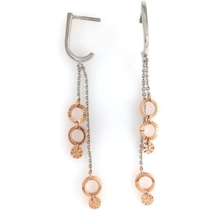 Jewelove™ Earrings Designer Plain Platinum & Rose Gold Earrings JL PT E 764