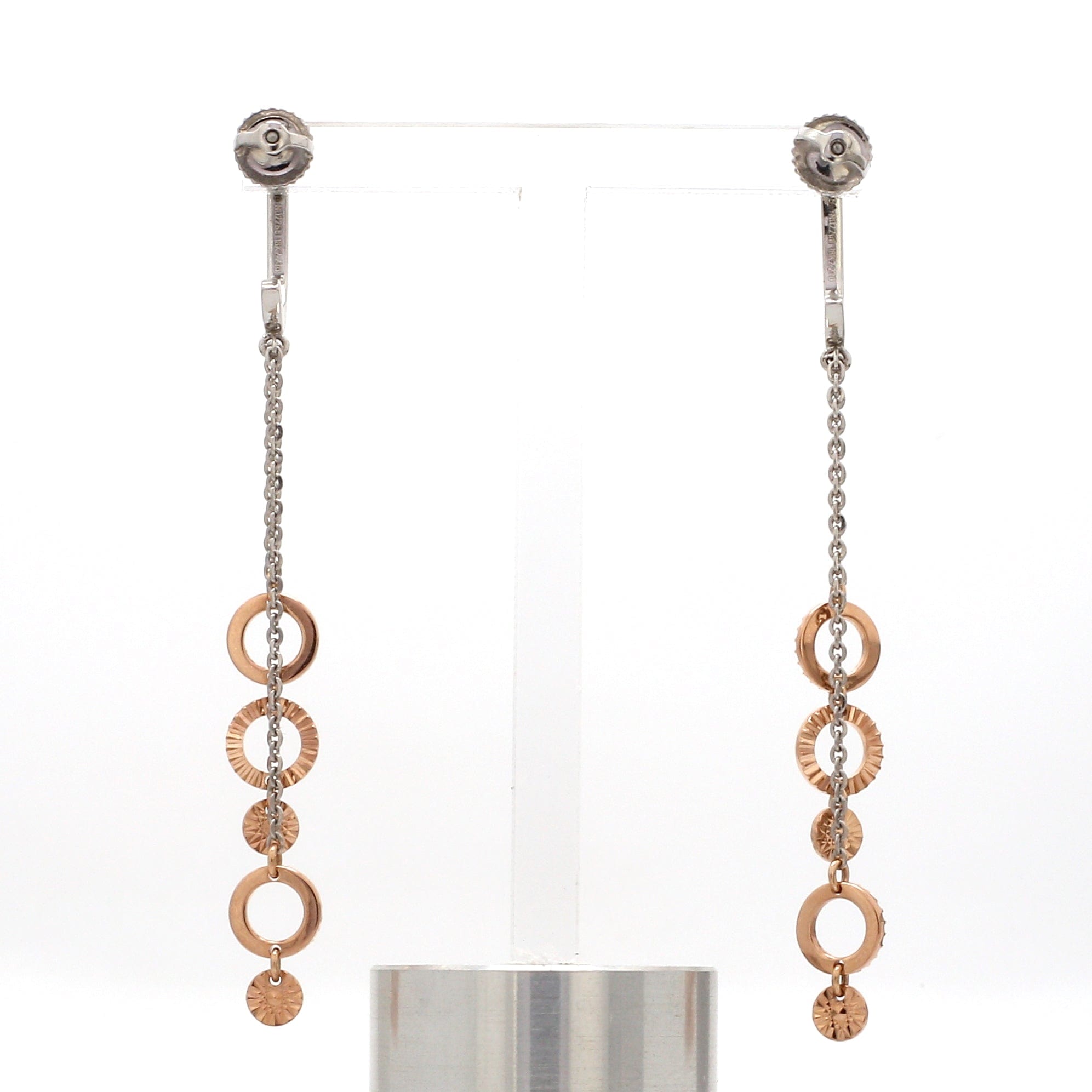 Jewelove™ Earrings Designer Plain Platinum & Rose Gold Earrings JL PT E 764