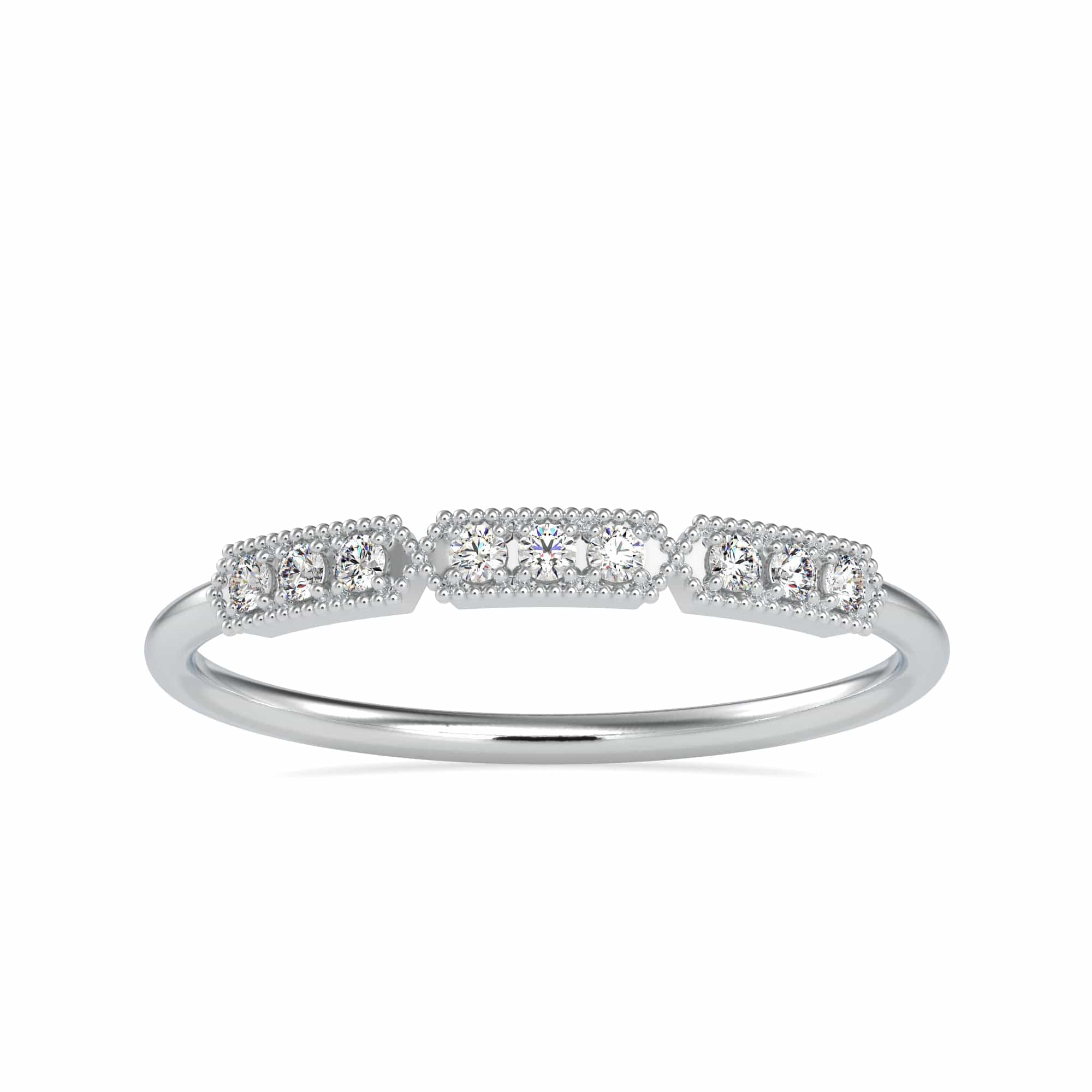 Jewelove™ Rings Designer Platinum 9 Diamond Engagement Ring JL PT 0693