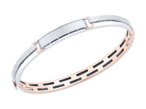 Jewelove™ Bangles & Bracelets Designer Platinum Bracelet with Rose Gold for Men JL PTB 0410