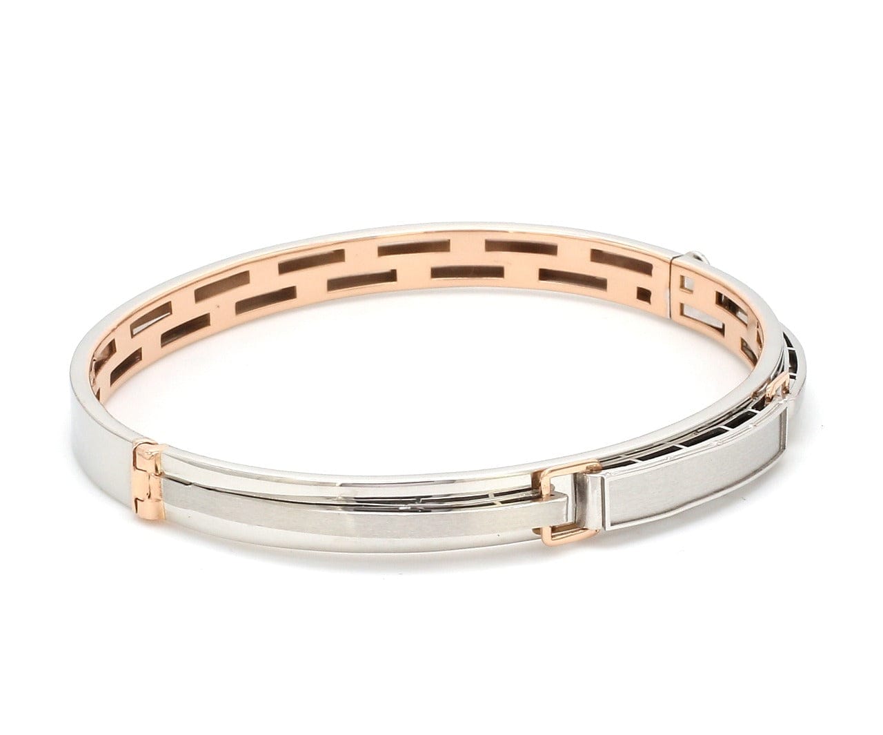 Jewelove™ Bangles & Bracelets Designer Platinum Bracelet with Rose Gold for Men JL PTB 0410