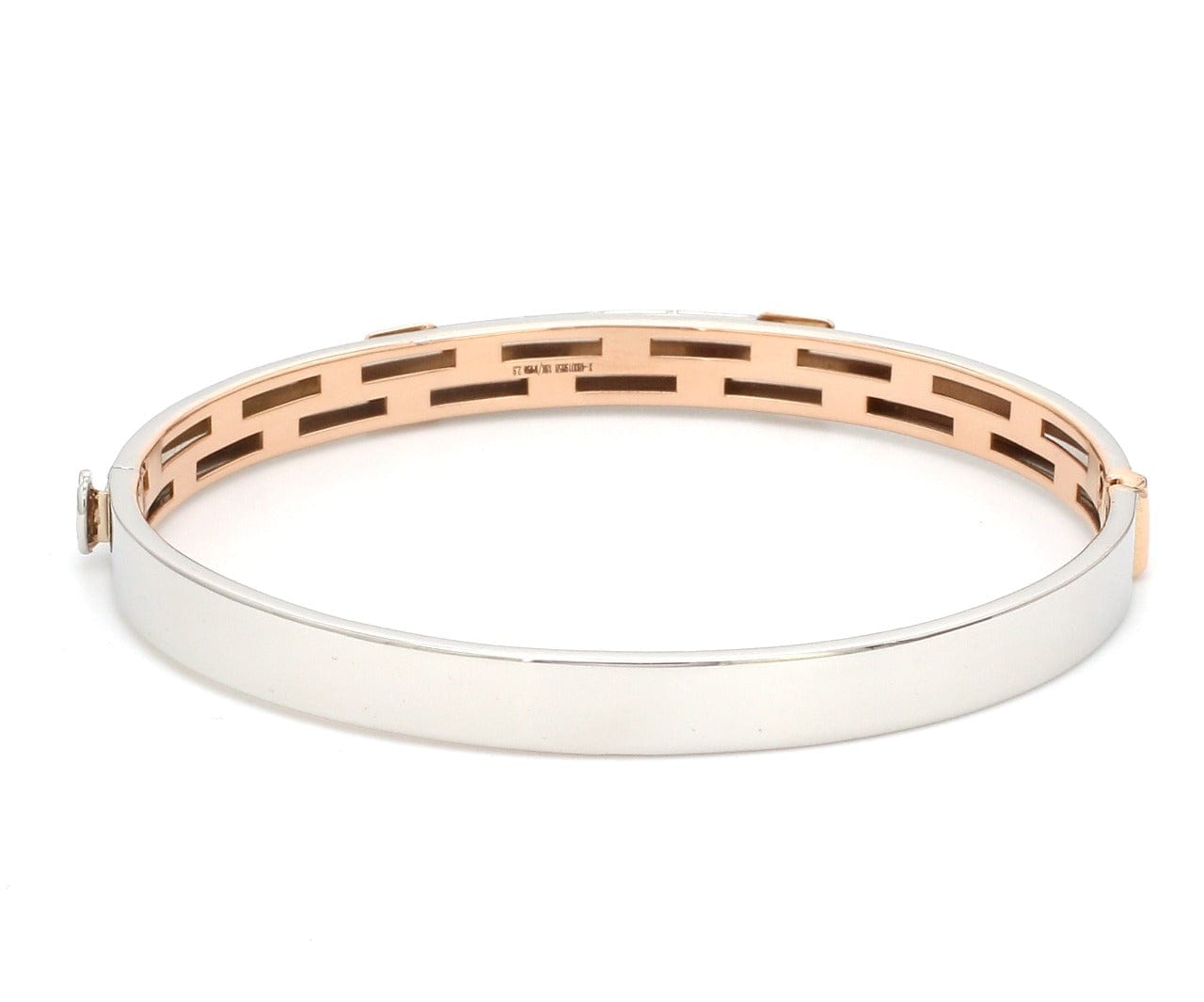 Jewelove™ Bangles & Bracelets Designer Platinum Bracelet with Rose Gold for Men JL PTB 0410