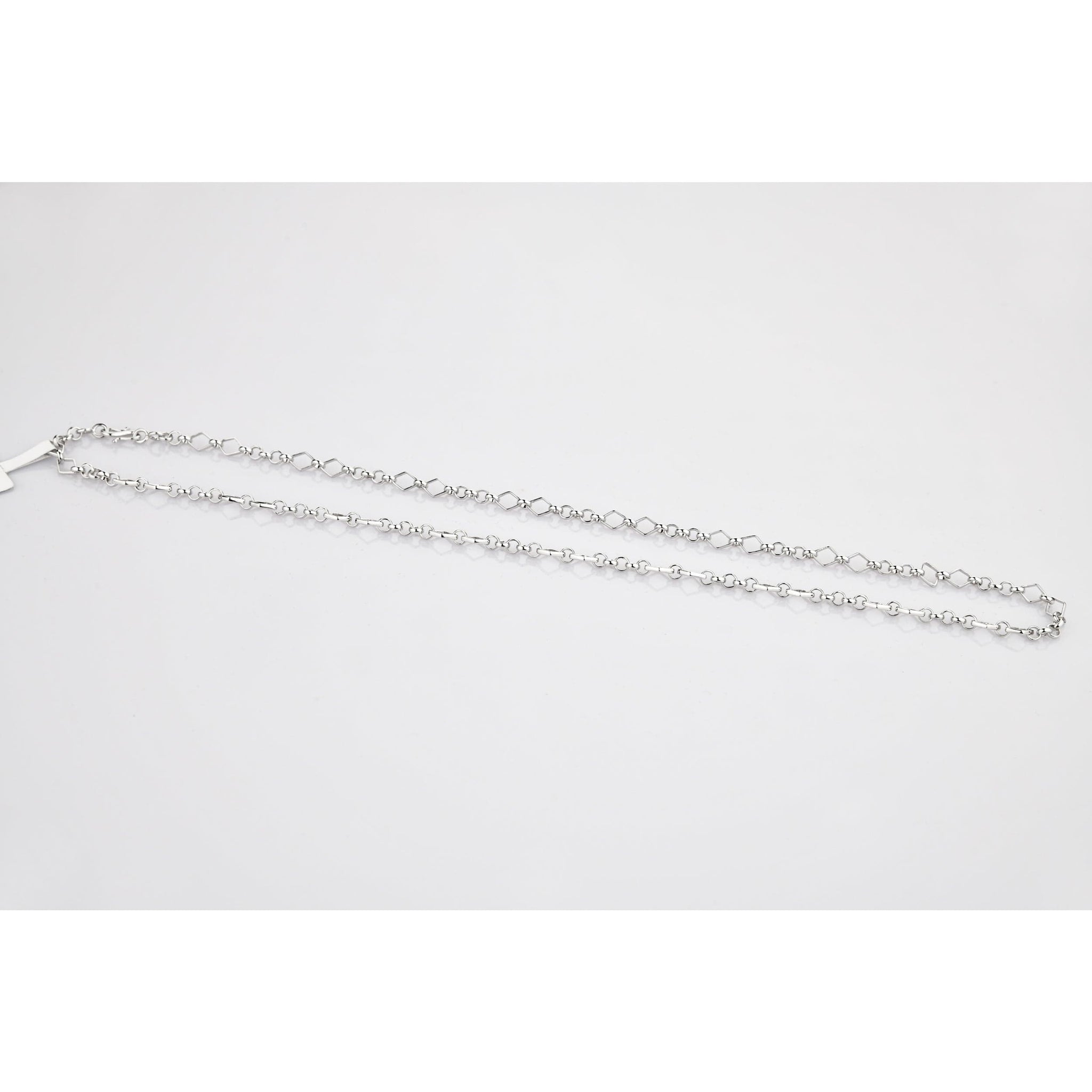 Designer Platinum Chain with Alternating Square and Round Links JL PT 769