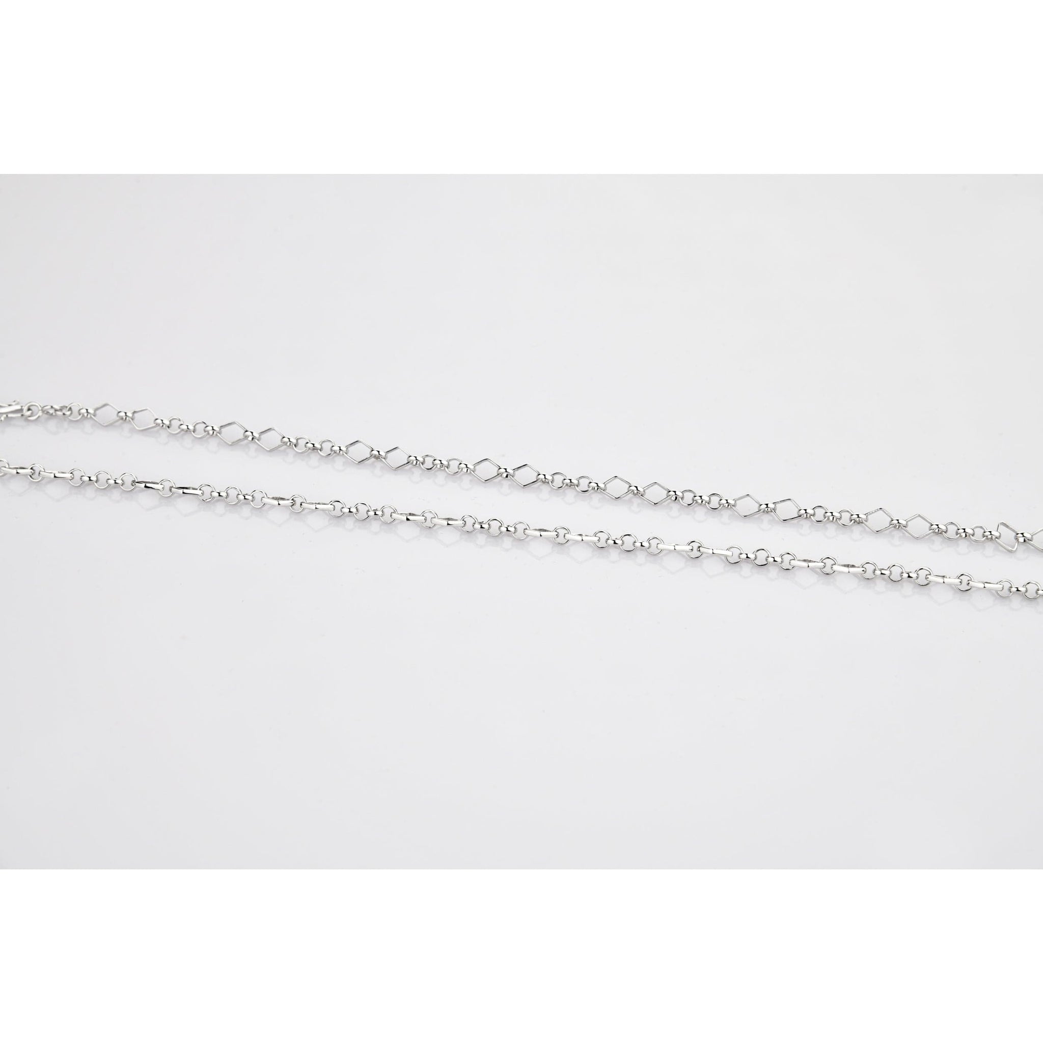 Designer Platinum Chain with Alternating Square and Round Links JL PT 769