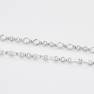 Jewelove™ Chains Designer Platinum Chain with Alternating Square and Round Links JL PT CH 769