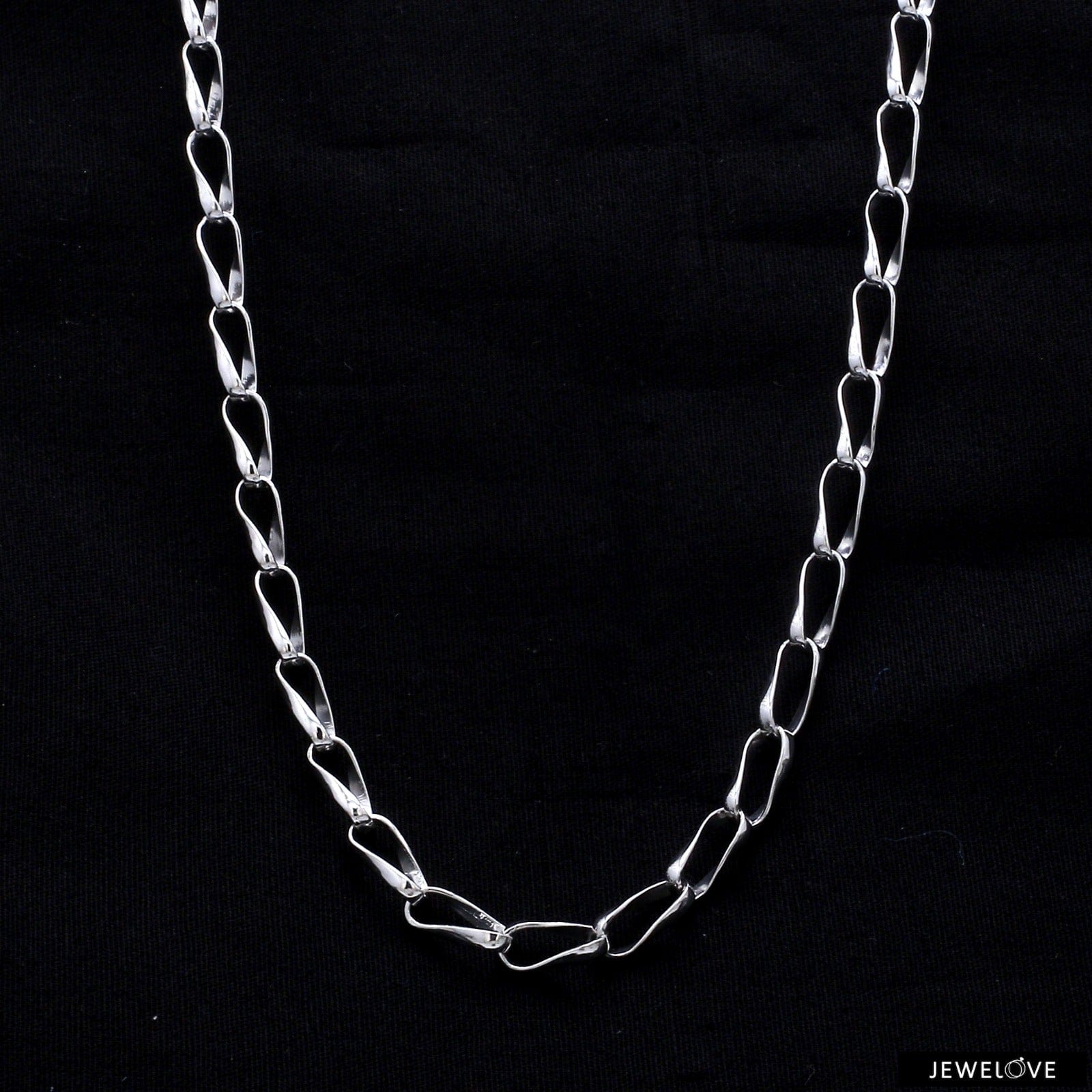 Jewelove™ Chains Designer Platinum Chain with Curved Link JL PT CH 781