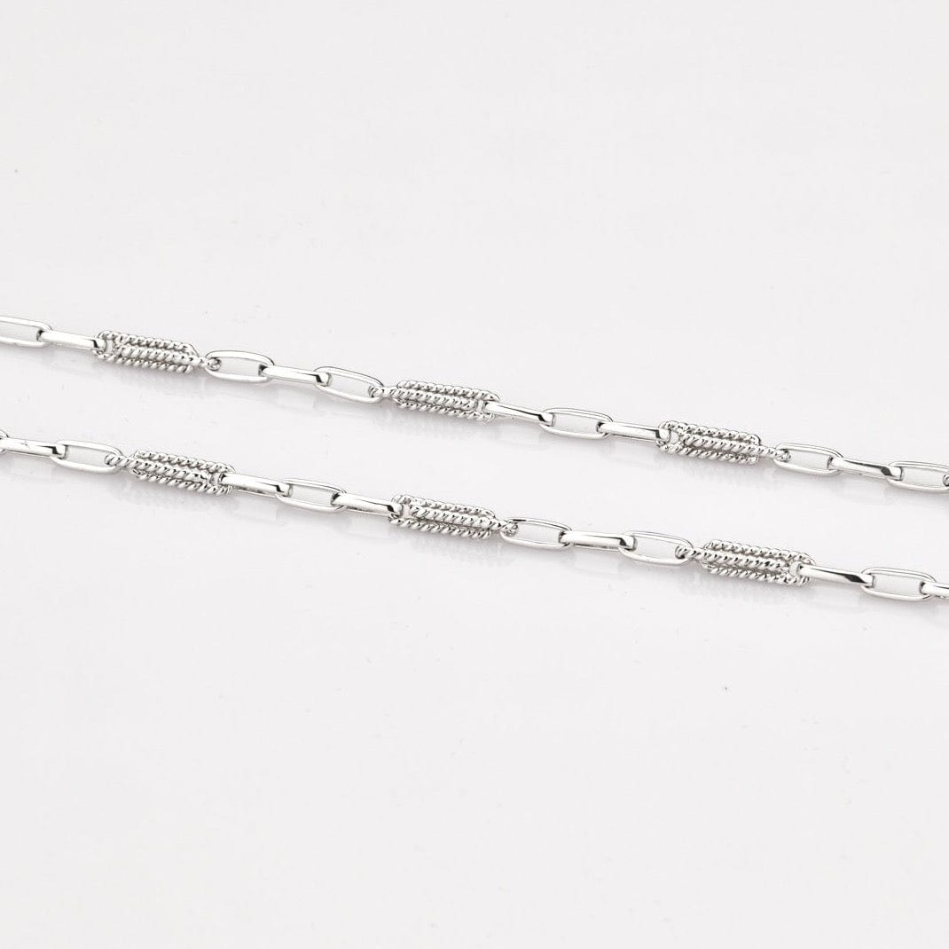 Jewelove™ Chains Designer Platinum Chain with Intermittent Milgrain Links JL PT CH 816