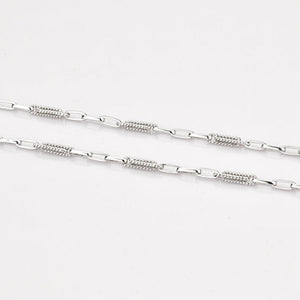 Jewelove™ Chains Designer Platinum Chain with Intermittent Milgrain Links JL PT CH 816