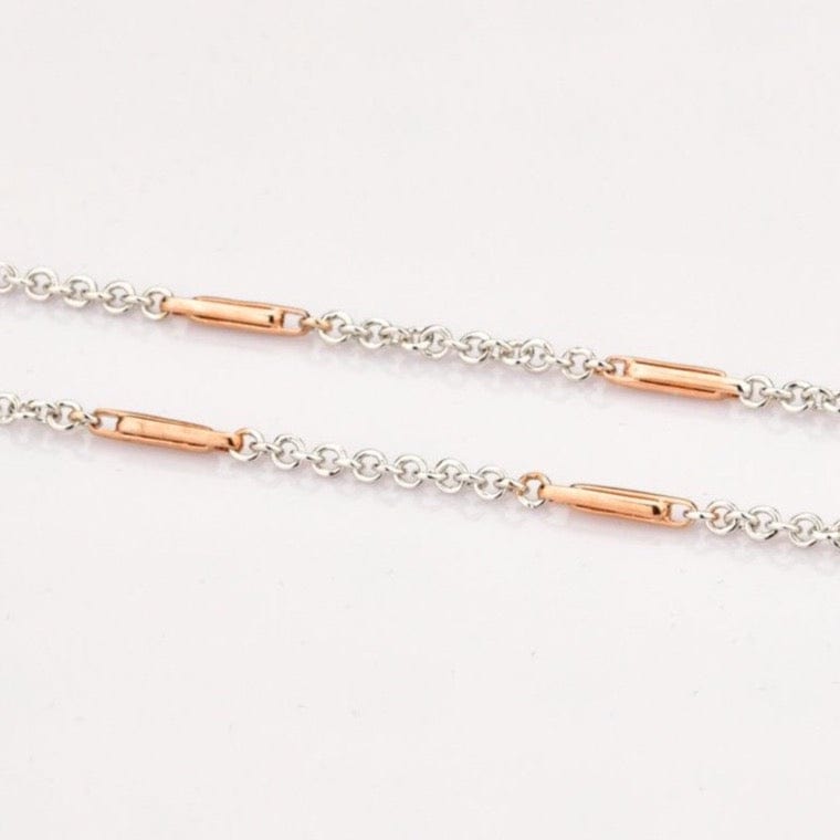 Jewelove™ Chains Designer Platinum Chain with Rose Gold Blocks JL PT 808