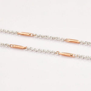 Jewelove™ Chains Designer Platinum Chain with Rose Gold Blocks JL PT 808