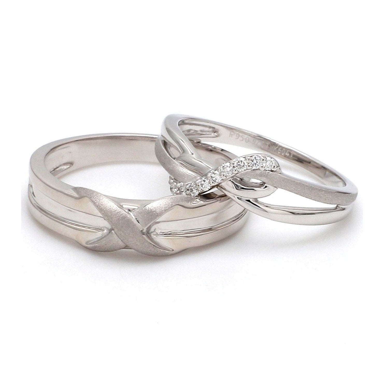 Jewelove™ Rings Designer Platinum Couple Rings for Him & Her JL PT 536