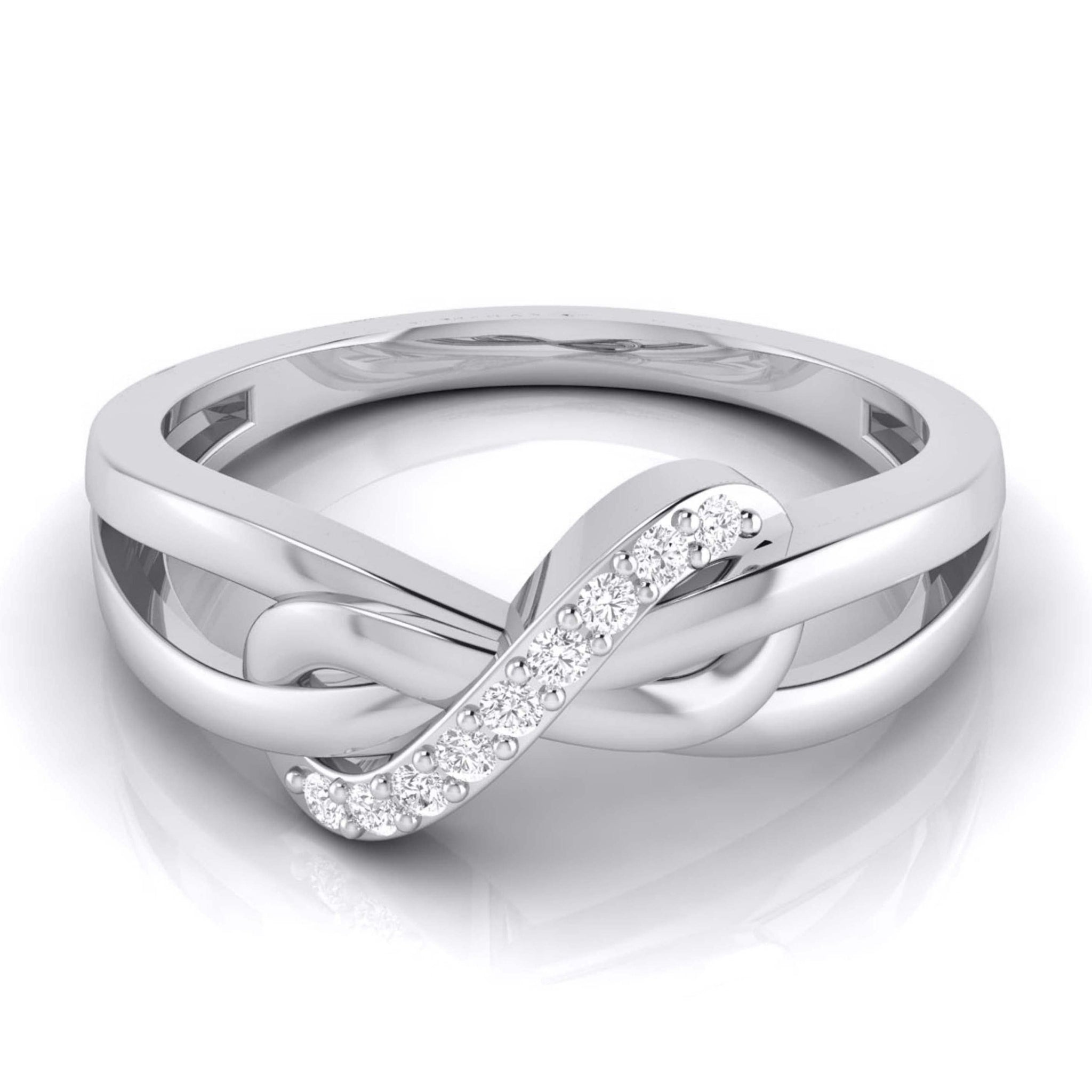 Jewelove™ Rings Women's Band only / SI IJ Designer Platinum Couple Rings for Him & Her JL PT 536