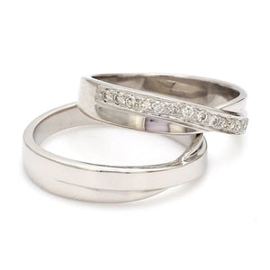 Jewelove™ Rings Designer Platinum Couple Rings JL PT 492