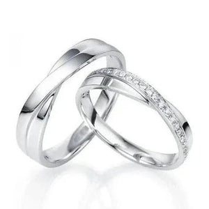 Jewelove™ Rings Both / SI IJ Designer Platinum Couple Rings JL PT 492